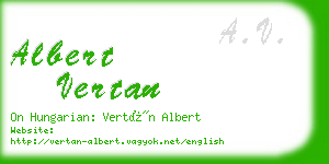 albert vertan business card